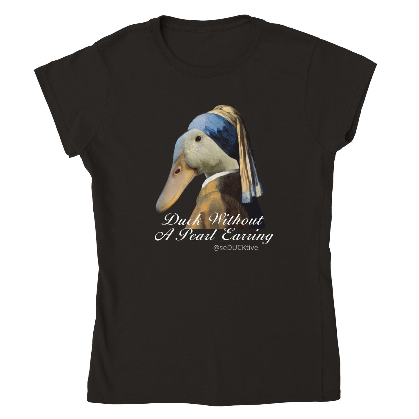 Duck Without A Pearl Earring Womens T-shirt