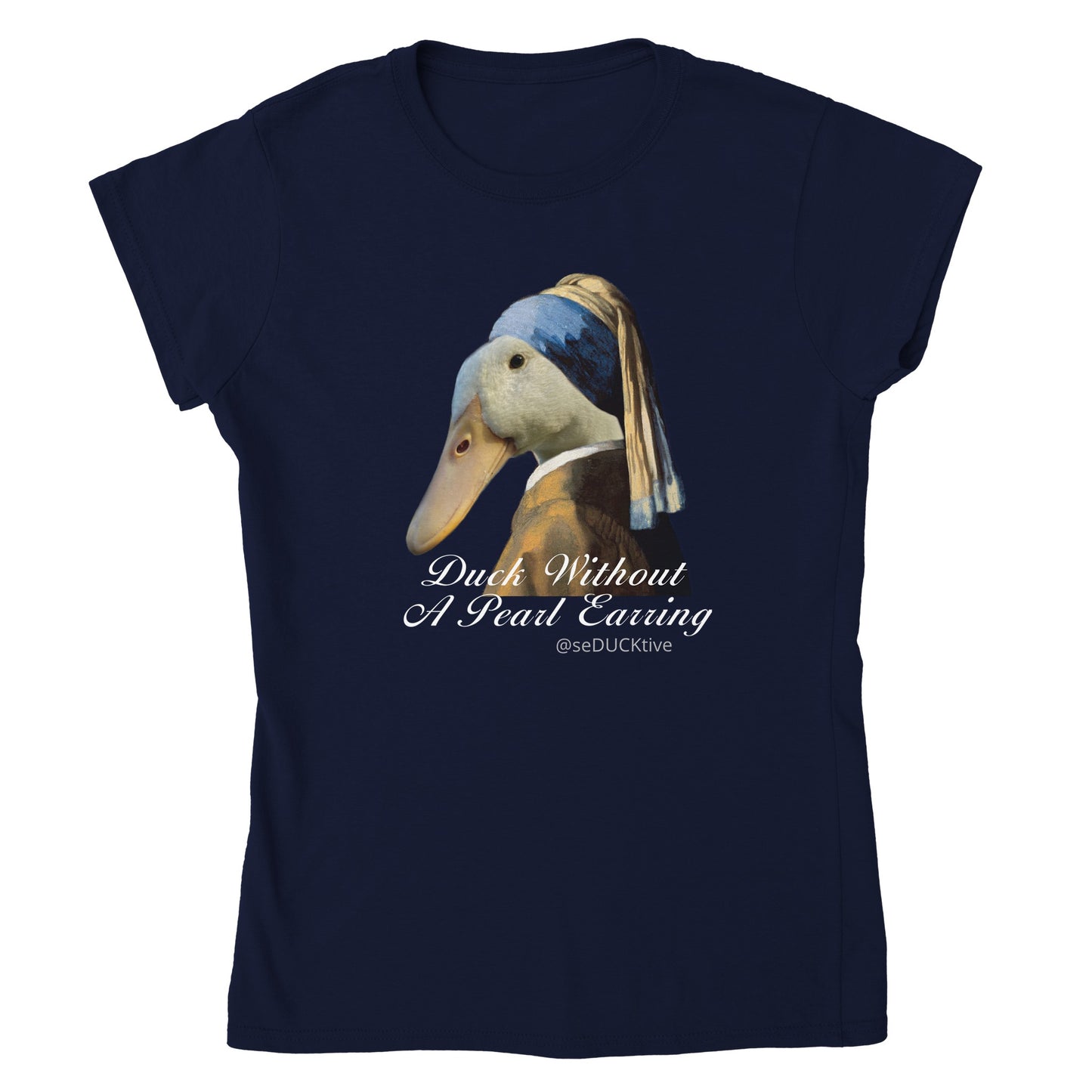 Duck Without A Pearl Earring Womens T-shirt