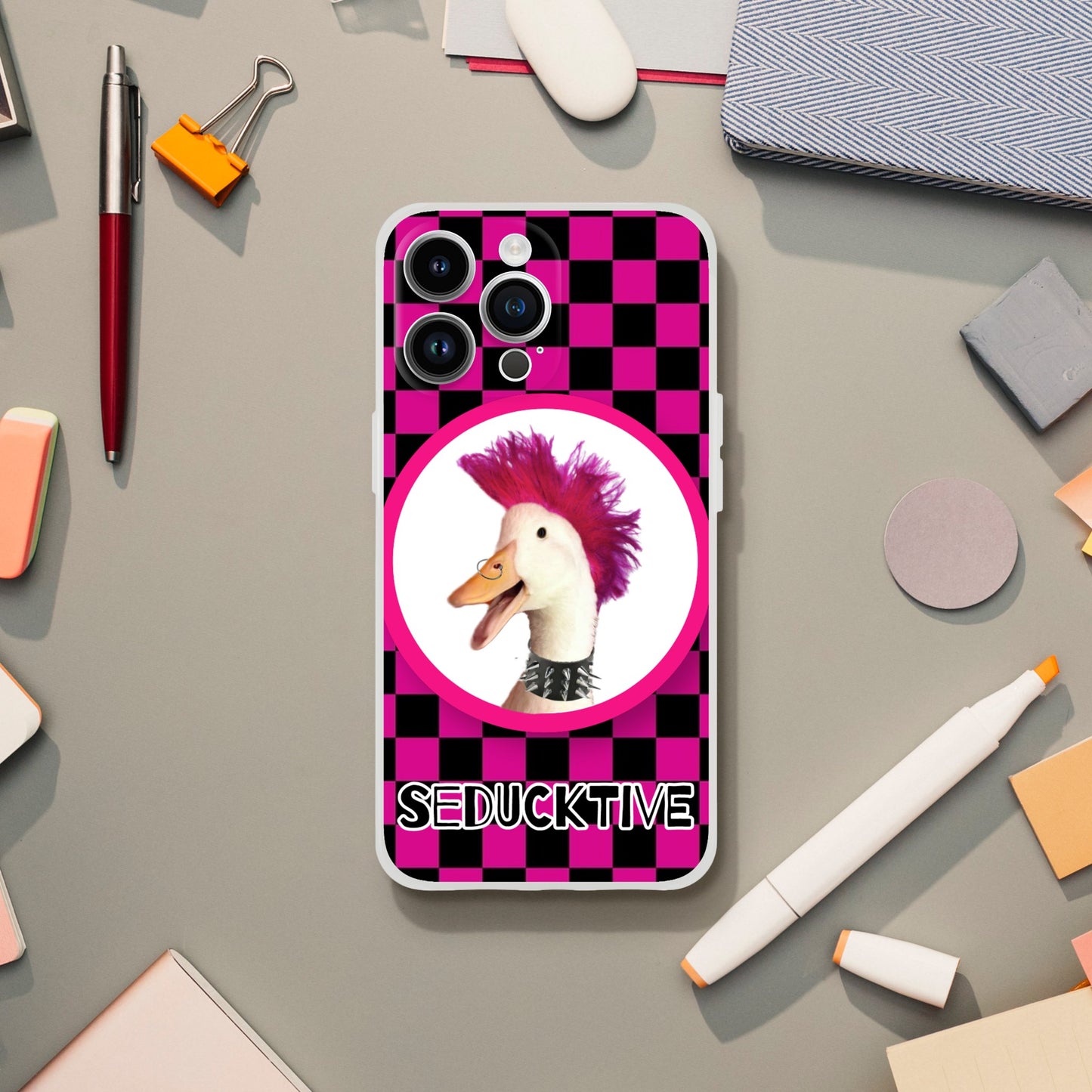 Rock n Roll Wrinkle iPhone Case (Pink)