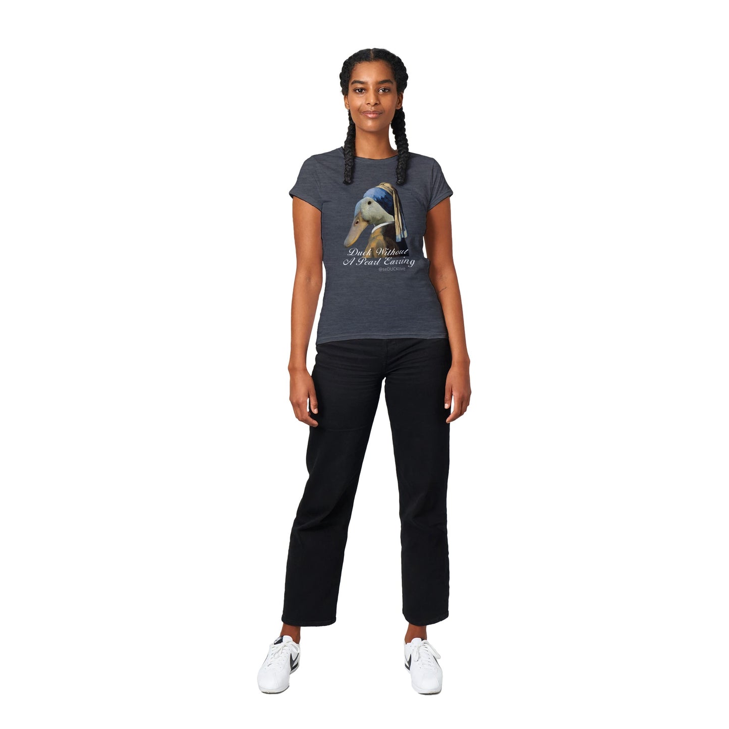 Duck Without A Pearl Earring Womens T-shirt