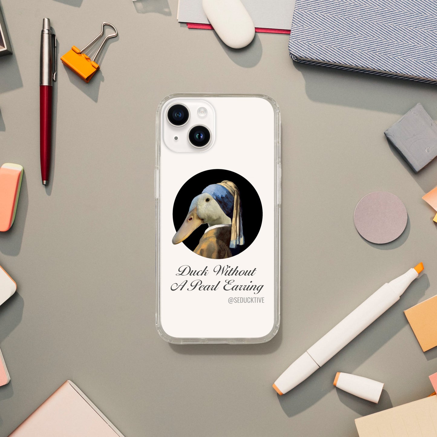 Ducks Without A Pearl Earring Clear iPhone case