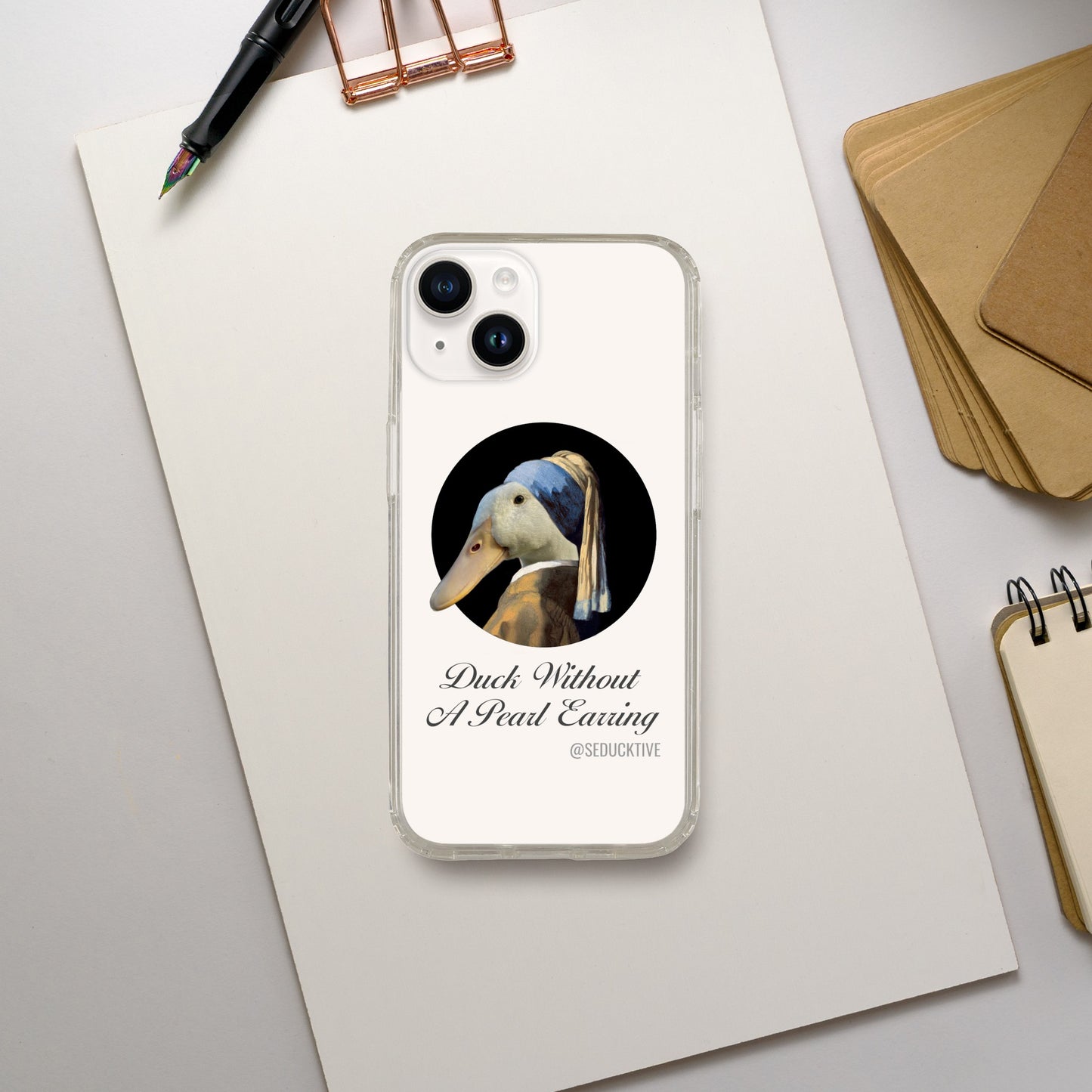 Ducks Without A Pearl Earring Clear iPhone case