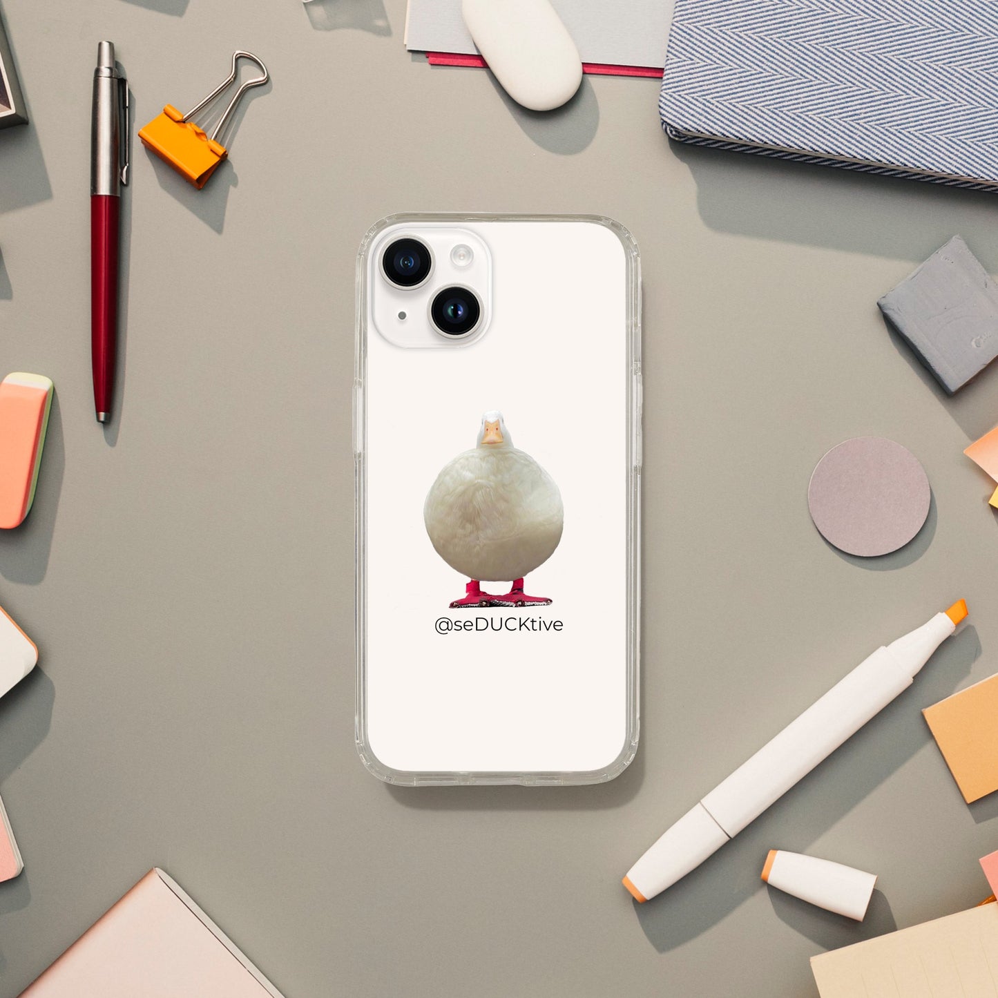 Round Duck Clear Phone Case