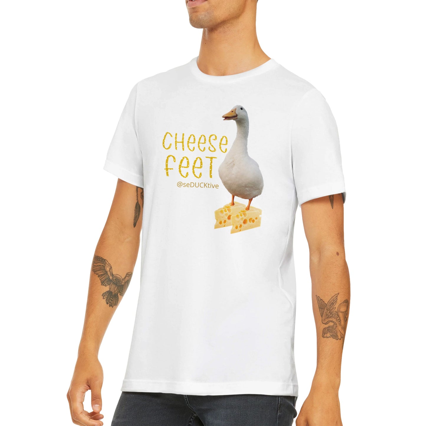 Cheese Feet T Shirt - swiss cheese